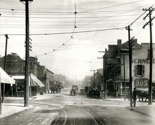 Kreuzung von Biddle und Thirteenth Streets, Blick nach Norden